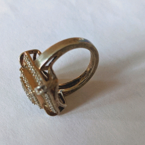 925 Silver Diamond Ring - Picture 4 of 5